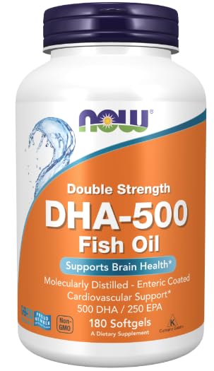 DHA 500 Huile de poisson pure et hautement concentrée bien-être cérébral 180 gels