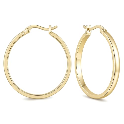 Boucles d'oreilles créoles en or 14 carats femme de 20mm à 40mm
