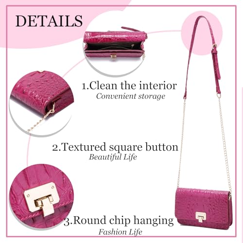 Image of Makcr Joacbv Small Crocodile Crossbody Cell Phone Purse for women Vegan Leather Clutch Wallet with Leather Shoulder Strap | Small