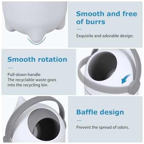 Caneca de basura plástica con tapa blanca 15 litros miniatura 5