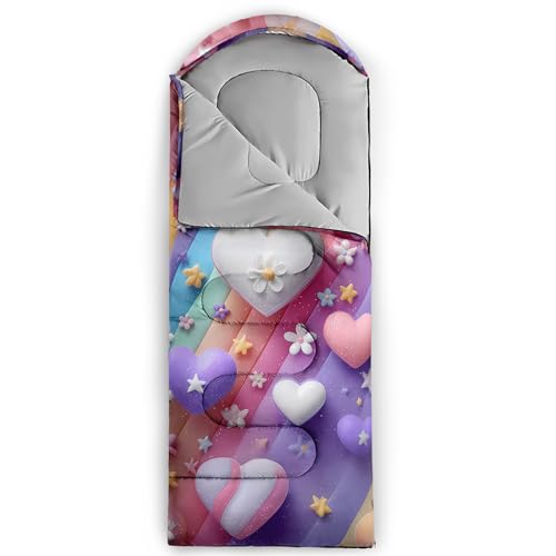 Image of QOOMO Ball Flower Camping Sleeping Bags,3 Season Warm & Cool Weather,Lightweight,Waterproof Sleeping Bags for Adults & Kids,Traveling,and Outdoors,Camping Gear Equipment
