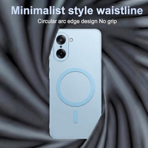 Image of DIZORO Matte Case for Samsung Galaxy M06 Compatible with MagSafe, Camera Lens Full Protection, Shockproof Translucent Frosted TPU Soft Phone Cover, Anti-Fingerprint (Sky)