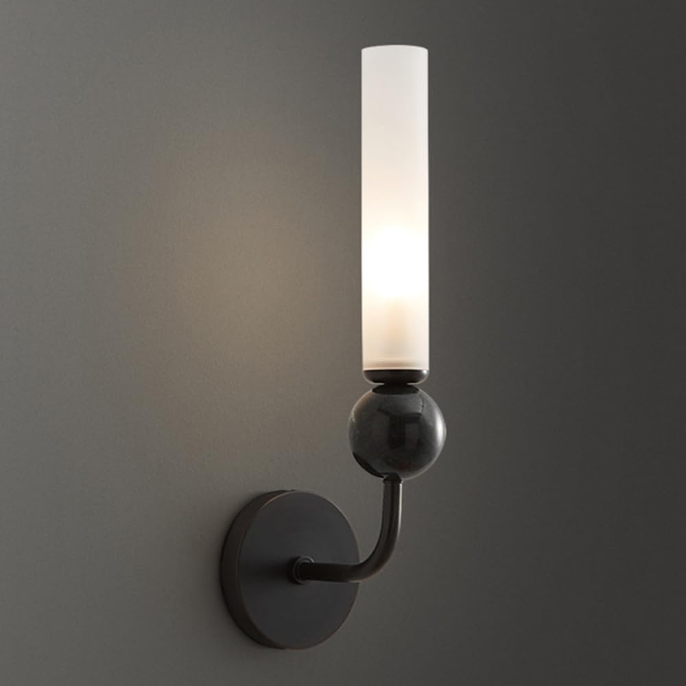 NHPJFDC 14.1In Brass Alabaster Wall Sconce Natural Marble Lamp Indoor Light Fixtures for Living Room Stairs Bedroom Acrylic Lampshade Wal T-155