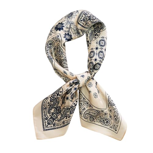 JERLA 100% Pure Mulberry Silk Square Scarf for Hair-26''x26'' Women Men Natural Silk Neckerchief Headscarf Bag scarf