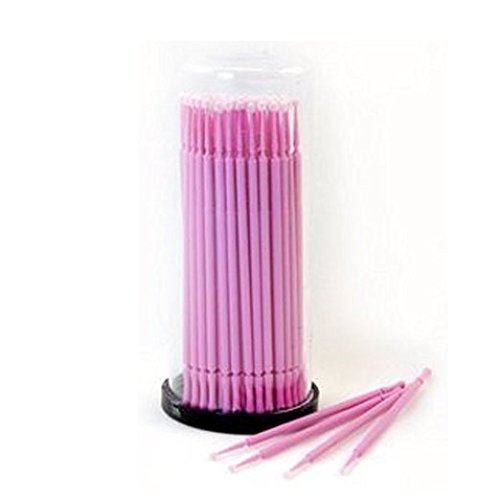 Yimart 400pcs Pink Regular Size 3mm Disposable Mascara Applicator Individual Eyelash Extension Micro Brush (Pink Regular)