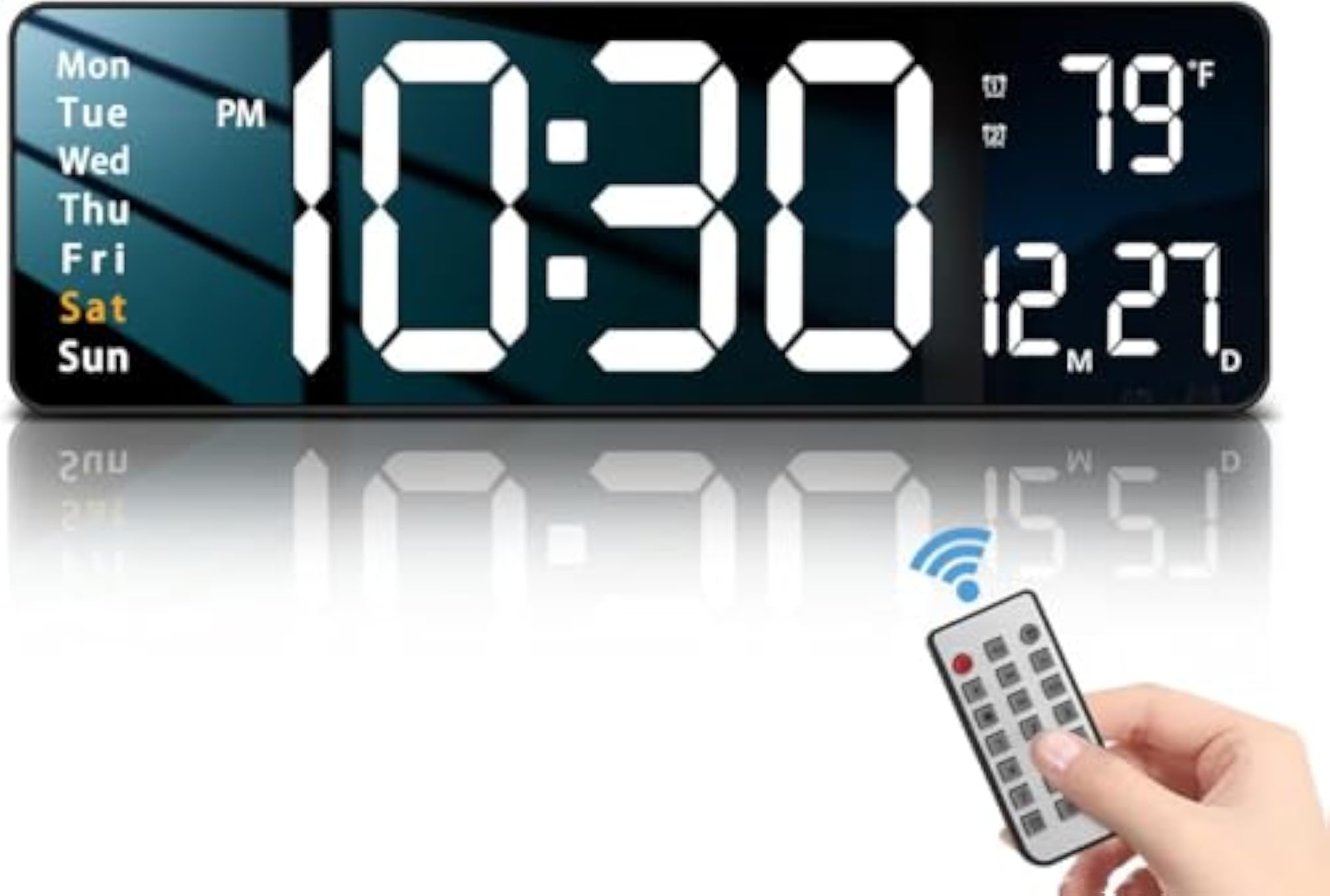 Large Digital Wall Clock with Remote Control