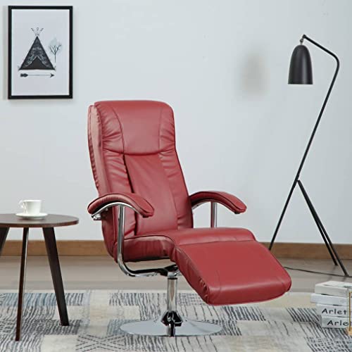 Vetnasa Sillón de TV de Cuero sintético Color Vino Tinto Mobiliario, Sillas, Sillones Rojo 18,15 KG
