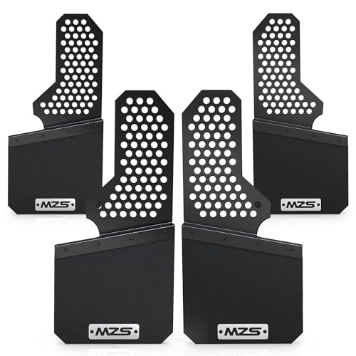 Image of MZS Mud Flaps Splash Guards Compatible with Silverado 1500 2500 3500 HD Classic Truck, Offset Fender Mudflaps Mudguards 12 inch Wide for Pickup, Front and Rear, Pack of 4