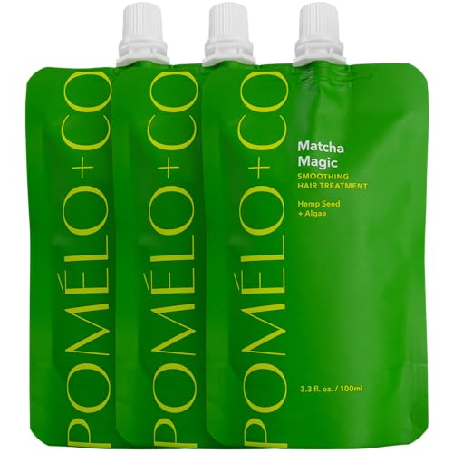 Pomélo+Co. Matcha Magic Haarmaske (3er-Set) – pflegende und beruhigende Maske mit der Kraft des grünen Tees – Spa-inspirierte Haarpflege für alle Haartypen