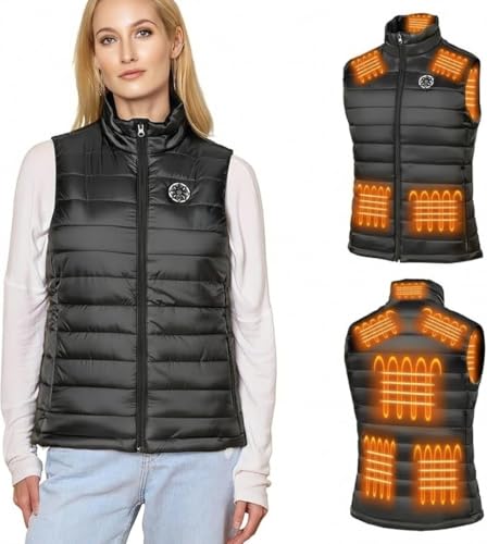 IUUI Women Heated Vest with Battery Pack Included Quick Heat Up Warming Vest Electric Rechargeable Long-Lasting Heated