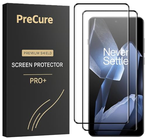 Image of PreCure [2 Pack] Tempered Glass Screen Protector for OnePlus 13 - Full Glue Edge-to-Edge 5D Curved Black Border, HD Clear, Scratch Resistant, Bubble-Free, Case Friendly