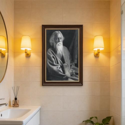 Impression sur toile Rabindranath Tagore tableau mural de bureau 61x91 cm