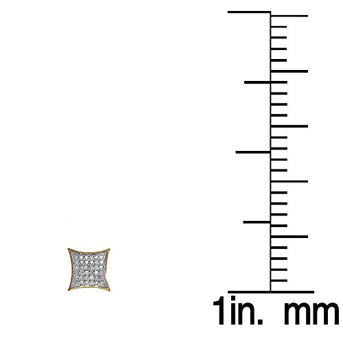 Dazzlingrock Collection 0.20 Carat (ctw) Round White Diamond 8.5mm Hip Hop Iced Out Studs in 14K Solid Yellow Gold, Unisex Design Ladies, Mens Real Diamond Earrings2