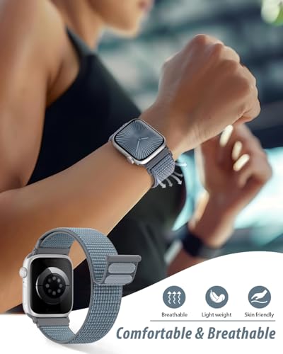 image for Sunnywoo Nylon Loop Sport Band Compatible with Apple Watch Bands 38mm 