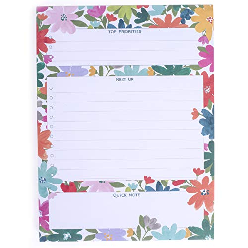 Image of Graphique Bright Floral To-Do List Notepad - 150 Tear-Away Planner Sheets - Things to Do Memo Writing Pad - Perfect Daily Reminder for School, Office Work, Homework, Projects, and More