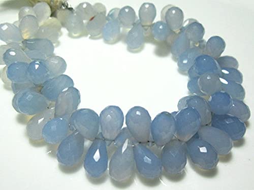 Calcédoine bleue perles gouttes de qualité pour fabriquer un cadeau unique