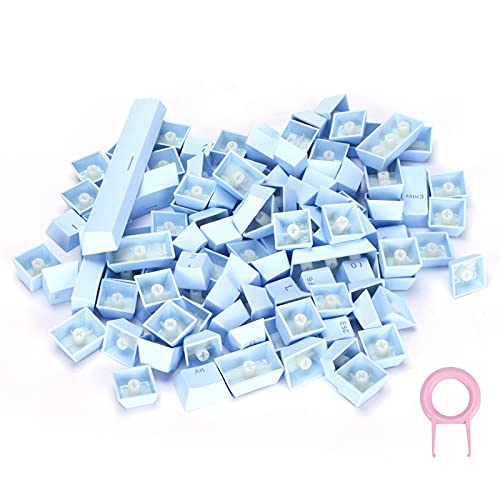 PBT キーキャップ 108キー メカニカル キーボード用 耐油性 PBT素材 2色射出成形技術 視覚効果が向上し ゲーム愛好家に (水色)