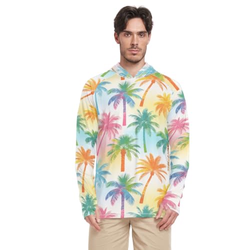 Sweat à capuche anti-UV homme UPF 50+ séchage rapide motif palmier