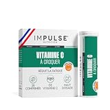 Impulse Nutrition - Vitamine C 1000mg à Croquer - Antioxydant Puissant, Anti-Fatigue, Immunité & Énergie - Complément alimentaire Sport & Bien-Être - Goût Orange - 28 comprimés - Fabriqué en France