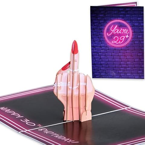 Funny 30th Birthday Card For Women | Pop Up of Girls Middle Finger, 29 Plus 1 Bday | Dirty 30 Birthday Cards For Her, Boss | Rude Dirty Thirty Birthday Card For Sister, Friend, BFF Cover