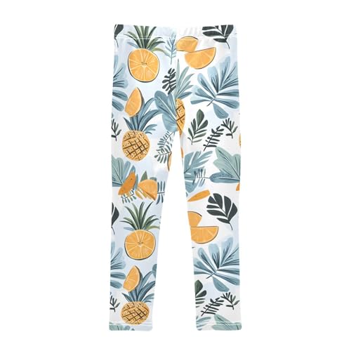 Abstract Pineapple Fruit Leaves Girls Leggings Soft Stretch Workout Yoga Dance Pants for Kids Casual Tights2
