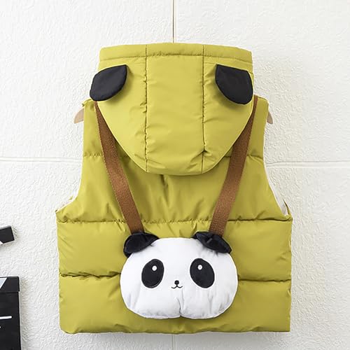 BILIKEYU Toddler Little Girls Boys Warm Puffer Vest Coat Lightweight Zip Up Sleeveless Cute Panda Hood Jackets2