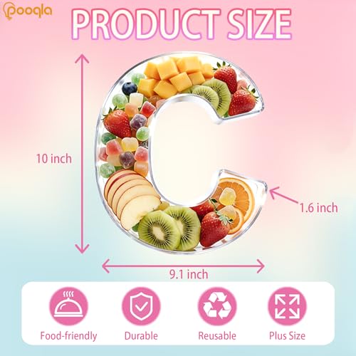 Image of Pooqla 10 inch Acrylic Letter Charcuterie Tray Birthday Party Fillable Box C