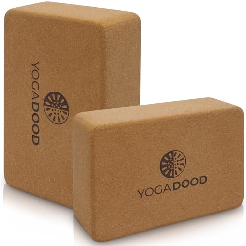 Premium Cork Yoga Blocks - 2 Pack for Enhanced Grip & Stability -...