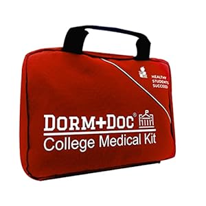 175 Piece Emergency First Aid Kit for College Students – Dorm Room Medical Kit with OTC Medicines and Bandages – Health Kit in Compact Zipper Case