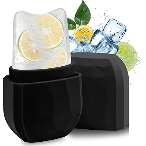 Ice Face Roller Mold Beauty Ice Facial Roller for Face Skin Care Silicone Ice Holder for Face Ice Stick Face for Puffiness Relief Brighten Skin Natural Glow Cryotherapy for Face Ice Black