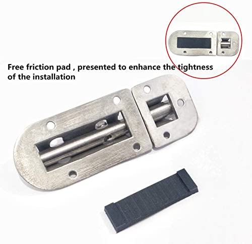Image of 60 /90 /110mm Marine Boat Door Window Lock Latch ,Stainless Steel 316 Slide Barrel Bolt Clasp Sliding Hasp Locks Push Pull Toggle Buckle W /Friction pad (2PCS, 110mm)