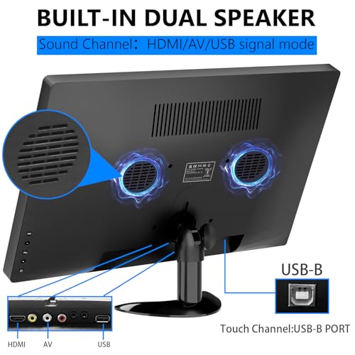 Image of Prechen 15.6 Inch Portable Touchscreen Monitor, IPS FHD 1080P Touch PC Display, 60Hz, LED Backlit Multi-Touch Monitor, VESA, HDMI & VGA & Type-B Computer Touch Screen for Laptop Mini PC Phone