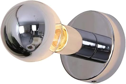 Chrome Ceiling Rose Wall Light, Simple E27 Socket, Retro Industrial Wall Sconce, Metal Iron Wall Lamp, Minimalist Ceiling Lights for Hallway, Bedroom, Dining Room, Living Room