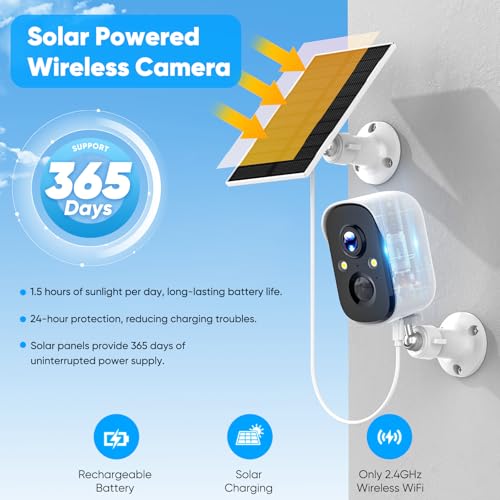 Poyasilon 2-Pack Solar Security Cameras Wireless Outdoor,2K Solar Camera Wireless for Home Color Night Vision Two-Way Talk Two Spotlights,Cloud/SD Only 2.4GHz WiFi - image 3