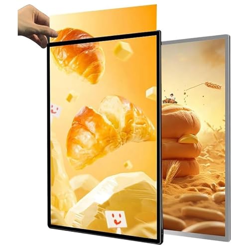 Panneau de menu lumineux LED A2 en verre trempé argent pour restaurant et bar