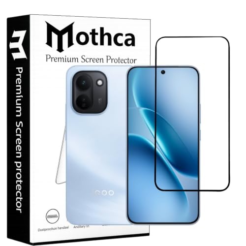 Image of Mothca Military-Grade Gorilla Tempered Glass Compatible with IQOO Z11 | Black | Full Screen Protection | Scratch Resistant | Easy Installation Kit (Pack of 1)