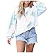 DEELIN Femmes Sweat-shirt Mode Jeune Tie Dye Dégradé Couleur Contraste Pull Extensible Causalal O-Cou Blouse Plus la Taille Hiver Automne - Noir - Large