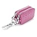 BAKUN Two-Sides Mini Genuine Leather Car Key Chain Holder Wallet Case, Key Holder Key Organizer Wallet(Light Pink)