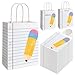 FOGWOWO 36Pcs Back to School Gift Bags Teacher Gift Bags Bulk School Gifts Bag with Handles,Pencil Notebook Line Teacher Appreciation Gifts End of Year Teacher Gifts Bags for Graduation Retirement Wrapping Supplies