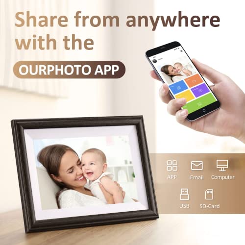 Wifi Digital Picture Frame, Pastigio 10.1" Hd Wooden Digital Photo Frame With Delicate Lcd Display, 16Gb Storage, Auto-Rotate, Instant Share Photos And Videos Via App, Email, Cloud From Anywhere #TOP3