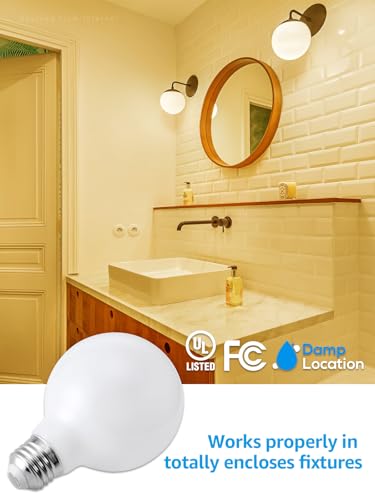 Image of TORCHSTAR 6-Pack G25 Globe Light Bulbs LED Dimmable 2700K Soft White