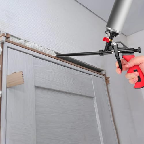 Miniatura 8 de Aromujoy Pistola De Espuma De Poliuretano, 2 Unidades, Pistola De Espuma De Construcción, 63 Cm, Ampliada, De Metal, Pistola Dosificadora Profesional Con Interruptor Para Sellar, Llenar Y Sellar, No