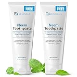 Fluoride-Free Neem Toothpaste with Mint for Adults & Kids with Sensitivity | Vegan, Gluten & SLS Free Herbal Formula for Sensitive Teeth, Healthy Gums and Fresh Breath, 4.23 oz (120 g) Pack of 2 by M3