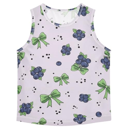 J JOYSAY Cartoon Bow Blueberry Boys Tank Top Sleeveless Muscle Shirts Quick Dry Sport Active Workout Kids T-Shirts 3-15T