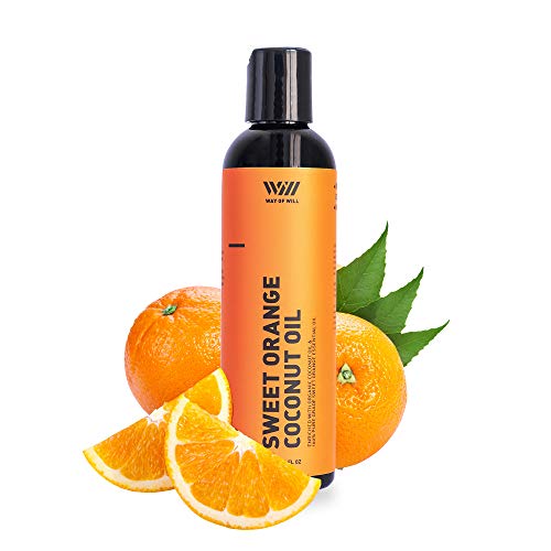 Way Of Will Coconut Oil for Skin and Hair, Extra Virgin Coconut Oil with Mood-Boosting Sweet Orange Essential Oil, Moisturizes Skin and Conditions Hair, 120 mL