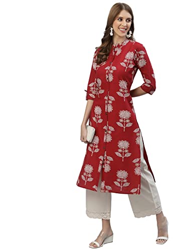 Image of Stylum Women's Rayon Straight Fit Straight Kurta