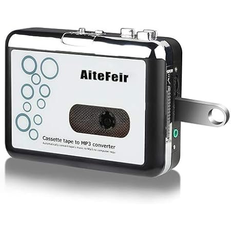 Feir Cassette Converter Portable Cassette to MP3 Converter Stereo USB Cassette Digital Tape MP3 Music Player to MP3 Format with Headphones No PC Required