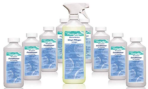 Fluid-Tec 8 x 250ml Wasserbett Conditioner Konditionierer für Wasserbetten Aller Hersteller Plus 1 x 500ml Vinyl Pflegereiniger mit Citrusduft Cover