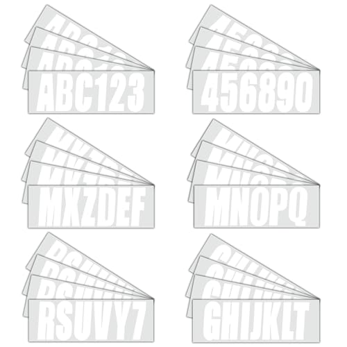 Image of 3 inch Registration Numbers and Letters Marine Sticker Decal | 4 Sets Alpha-Numeric Vinyl Letter for Jet Ski PWC Personal Watercraft White