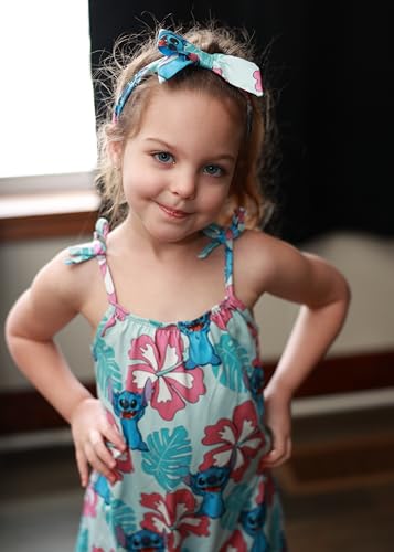 Image of Disney Frozen Elsa Princess Minnie Stitch Marie Girls Romper with Bow Tie Strap and Headband Cute Jumpsuit for Baby & Toddler